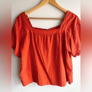Madewell Burnt Orange Gauze Top